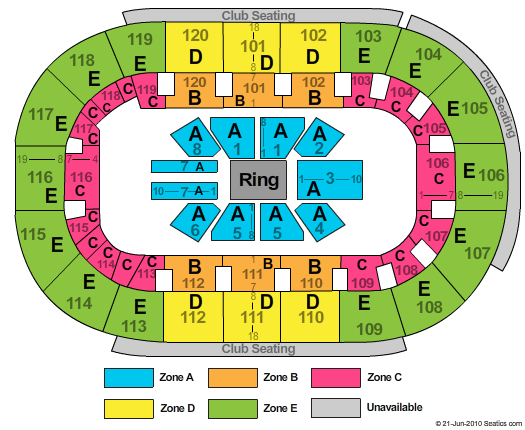 Hertz Arena WWE Zone Seating Chart